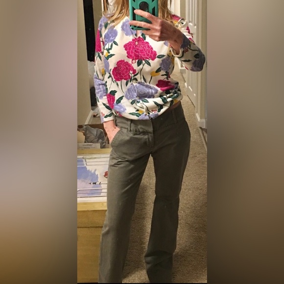 Express Army green low rise trousers w pockets - Sz 0 - Picture 2 of 7